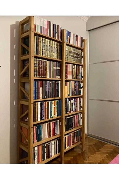 ESG GROUP 7 Raflı Ahşap Masif Çok Amaçlı Kitaplık 197x116x19