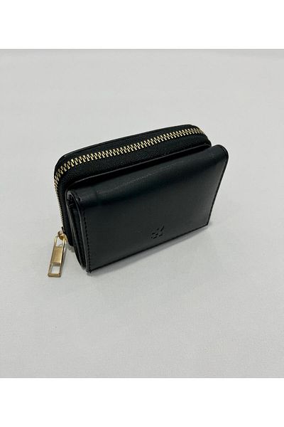 SHIKIRTI Women's Zippered and Snap Fastener Coin Compartment Wallet Card Holder