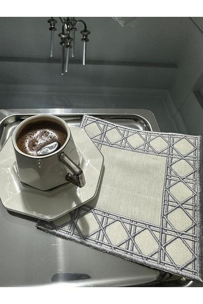 LİNDA MİA Set of 2 Striped Cocktail Napkins