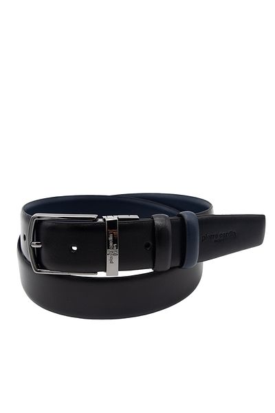 Pierre Cardin Black-Navy Blue Reversible Leather Belt Pc-Ci̇ft01