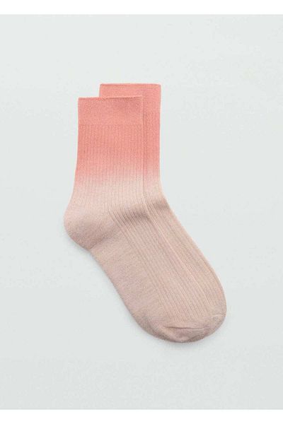 MANGO Woman Silberne Socken mit Farbverlauf