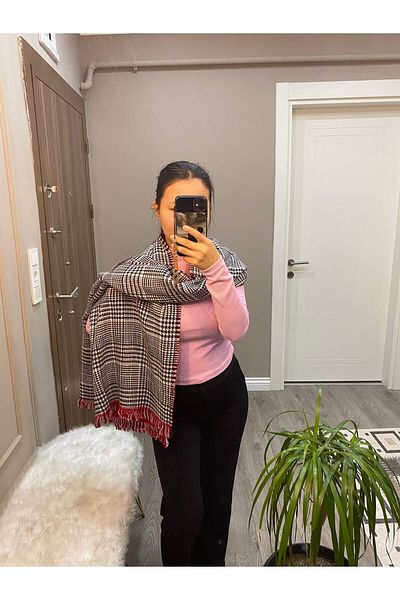 TREND Plaid Deseensi Shoulder Shawl