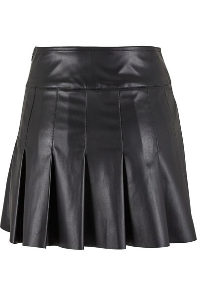 Urban Classics Damen Faltenrock aus Kunstleder
