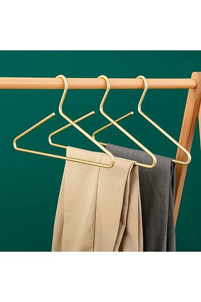 VENON 6 Pcs Matte Gold - Modern Metal Clothing Hangers, Sturdy a Quality, Wardrobe Organizing