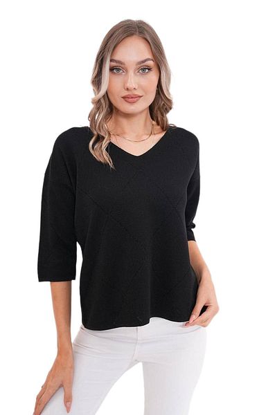 lavella Decolteu în V cu model Argyle - Pulover Turva cu sclipici 12765 BGL-ST04099