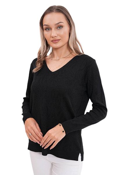 lavella Women's V-Neck Sweater with Glitter Detail - 12777 Bgl-St04101