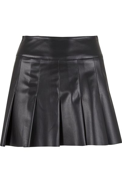 Urban Classics Damen Faltenrock aus Kunstleder
