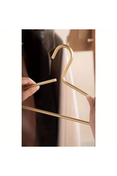 VENON 12Pcs Matte Gold - Modern Metal Hanging Clothes, Sturdy a Quality, Organize Clothes and Wardrobe