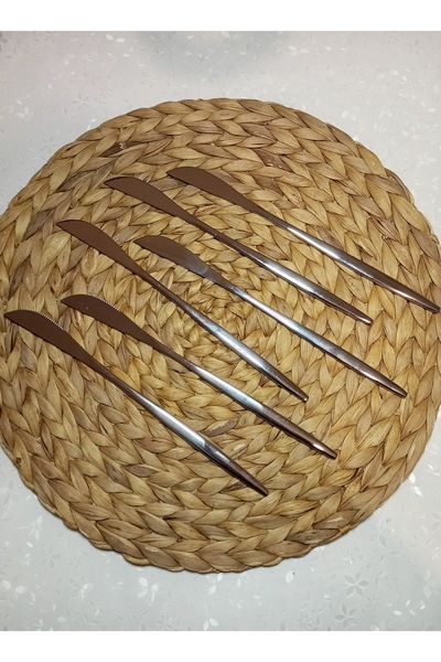 TARIK HOME شفرات طعام فضية من الفولاذ المقاوم للصدأ مكونة من 6 قطع