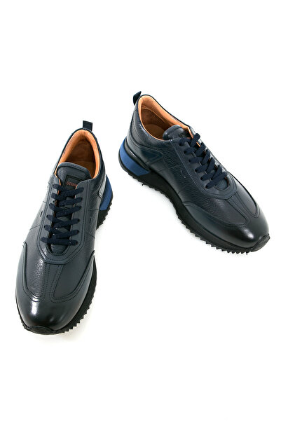 GERARDO AYAKKABI Чорні чоловічі спортивні кросівки з натуральної шкіри