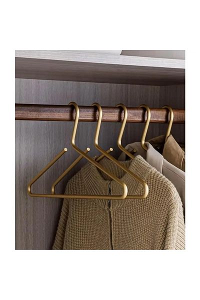 MG HOME 6 ΤΕΜ. MATTE GOLD - Μοντέρνα μεταλλική κρεμάστρα ρούχων, ανθεκτική ποιότητα, οργάνωση ντουλάπας