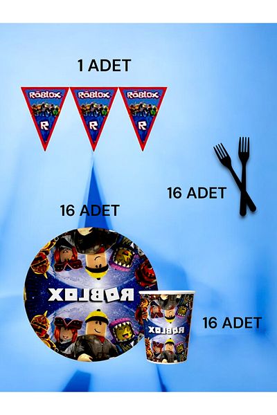VibeHome Πακέτο με θέμα Roblox για 16 άτομα - Πάρτι γενεθλίων και διασκεδαστικές εκδηλώσεις