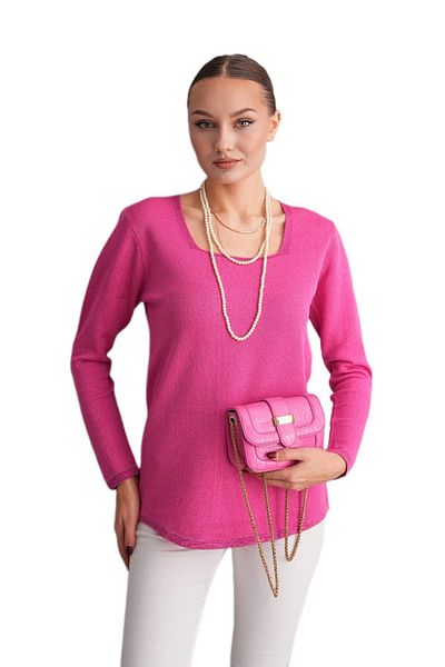 lavella Women's U-Neck Silvery Sweater 12805 Bgl-St04109