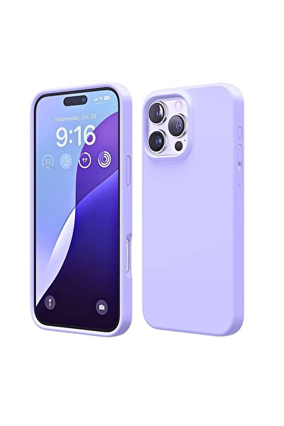 HANPORIUM حافظة سيليكون متوافقة مع هاتف Apple iPhone 15 Pro - غطاء حماية كامل مرن بلون باستيل - أرجواني