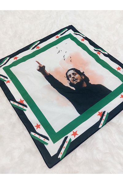 amirat Syrian Flag Scarf 45X45 Anti-Slip Crepe Vibrant Colors