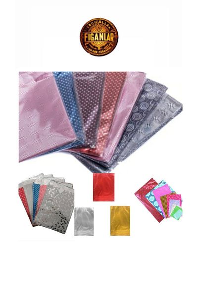 figanlar ambalaj 10 Pieces 40X60 Christmas Gift Package with Tape Adhesive Metallic Large Size
