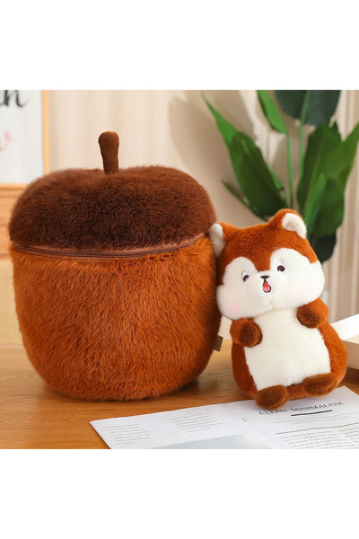 NB market Fındık içinde sincap peluş oyuncak büyük boy uyku arkadaşı yastık p...