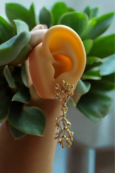 Öze Aksesuar Bohemian Sallanti Earrings with Transparent Stones