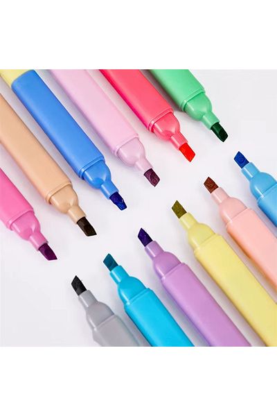Modellino Double Ended Highlighter Link Art Pen - 12 Colors Pack of 6