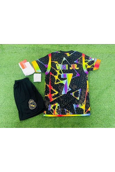 Lion Spor R.e.a.l M.a.d.r.i.d 2024/25 Season special Patterned Vini Jr. Παιδική φανέλα 4 τεμαχίων (Σημαία-μαύρο-κόκκινο)