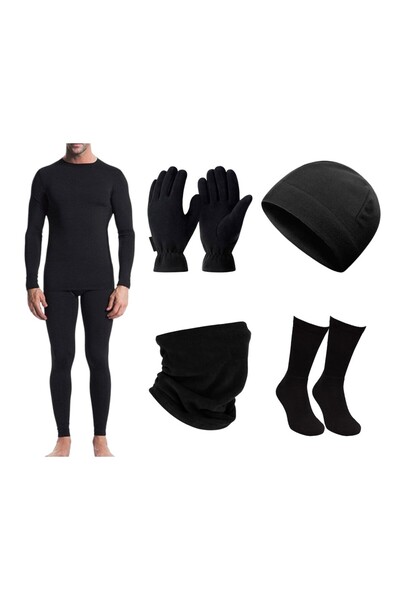 gözet Σετ Στρατιωτικών Θερμικών Εσωρούχων - Σετ Γάντια Κάλτσες με Κολάρο Φλις
