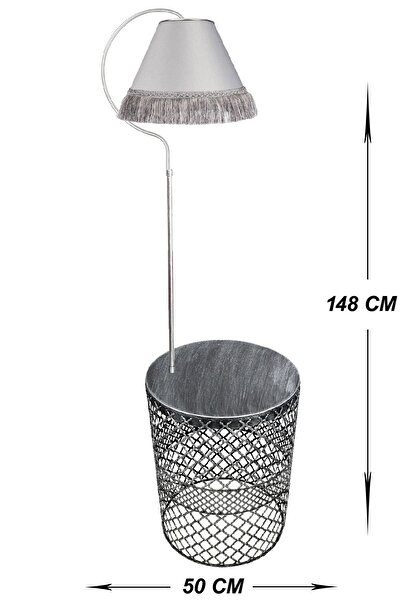woodhub Ayd. Lambader Gold Sehpalı Elips Gümüş Patine (silver Çember) Silver Şapka Püsküllü