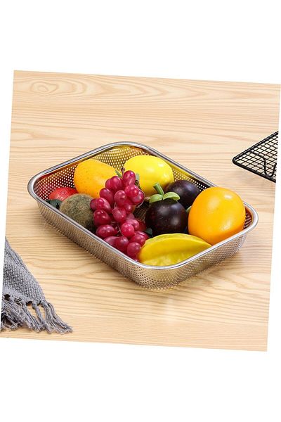 Transformacion 304 Stainless Steel Mink Design Colander Strainer - Rectangular 721079