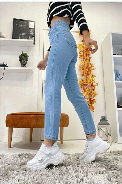 Ramrod Mom Boyfrend Lycra Mid Waist Jean Trousers