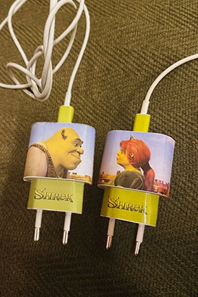 Namgo 2'li Sevgililere Özel Shrek & Fiona Hediyelik Şarj Aleti Kaplaması ( Ip...