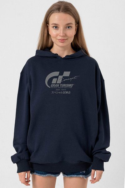 Tshirthane Navy Blue Gran Turismo Concept Women's Hoodie 3Ip