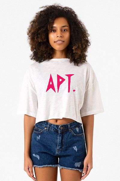 Tshirthane Blackpink Apt White Gray Women's Crop Tshirt