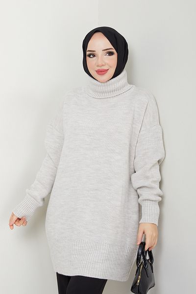 Pamuk Butik Pulover de damă cu gât tricotat