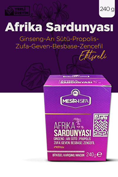 Mesirişifa Afrika Sardunyası Macunu Ginseng Arı Sütü Propolis Zufa Geven Besb...