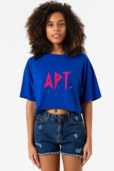 Tshirthane Blackpink Apt Blue Women's Crop T-Shirt