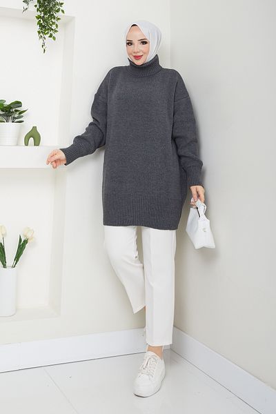 Pamuk Butik Pulover de damă cu gât tricotat