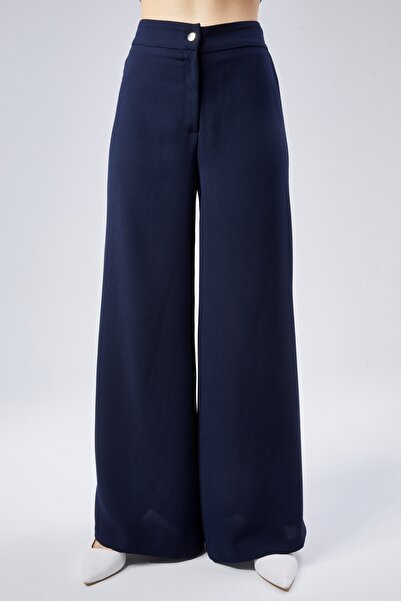 Modabenna Γυναικείο παντελόνι Crep Fabric με ελαστική μέση άνετο κοψίδι