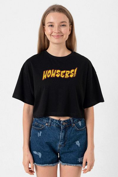 Tshirthane Inspector Gadget Wowsers Black Women's Crop T-Shirt