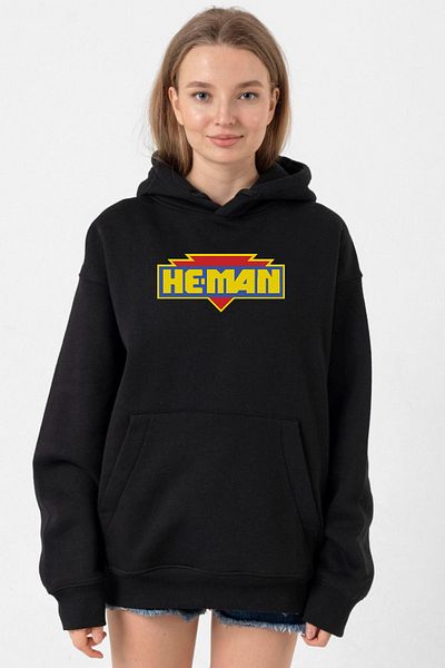 Tshirthane He Man Logo Black Hoodie Women 3Ip