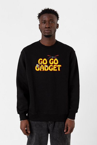 Tshirthane Inspector Gadget Go Go Gadget Μαύρο ανδρικό φούτερ 2ip