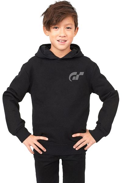 Tshirthane Gran Turismo Pocket Logo - Детски черен суичър с качулка 3ip