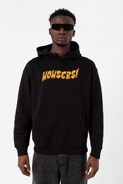 Tshirthane Inspector Gadget Wowsers Μαύρο ανδρικό φούτερ με κουκούλα 3 ιντσών