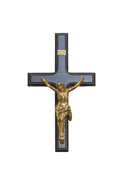 Pimarks Duvar Süsü Hz. İsa 'lı Haç Pirinç Döküm