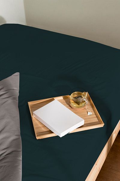 PureText Purecomfort - طقم ملاءات مطاطية مزدوجة من القطن الطبيعي |   ارتفاع 35 سم |   البنزين