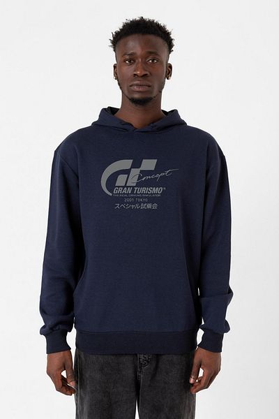 Tshirthane Ανδρικό φούτερ με κουκούλα Navy Blue Gran Turismo Concept 3ip
