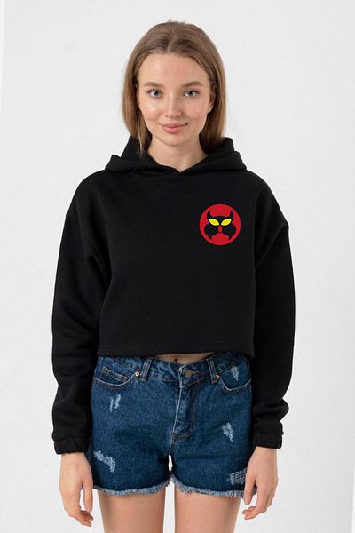 Tshirthane Inspector Gadget Black Women's Crop Hoodie