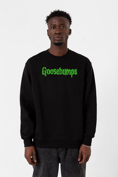 Tshirthane Ανδρικό φούτερ με 2 κορδόνια Goosebumps Lettern Black