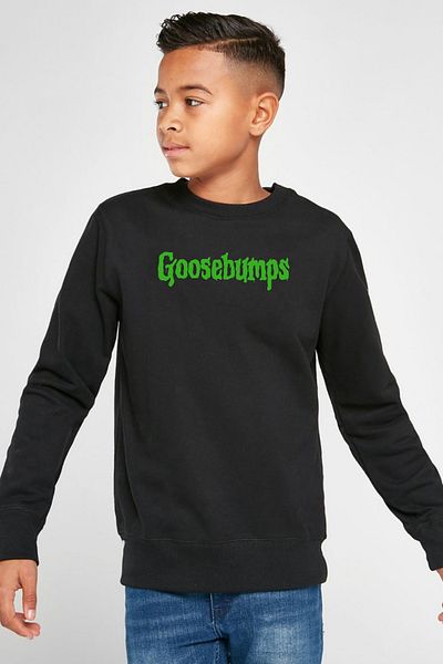 Tshirthane Детски суичър Goosebumps Lettern Black 2ip