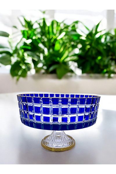 Paşabahçe Crystal Cutted Snowdrop Gold A. Presentation Bowl