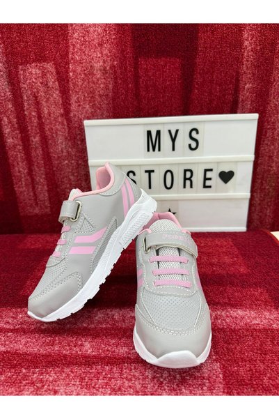 MYSSTORE Kız Çocuk Spor Ayakkabı Su Geçirmez Ortapedik Taban Buz Gri