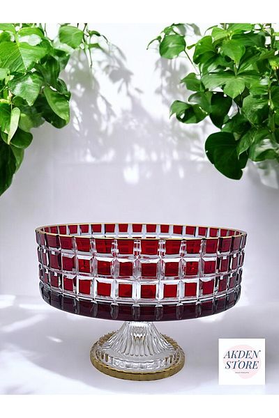 Paşabahçe Crystal Brother with Presentation Cut Gold A. Presentation Bowl